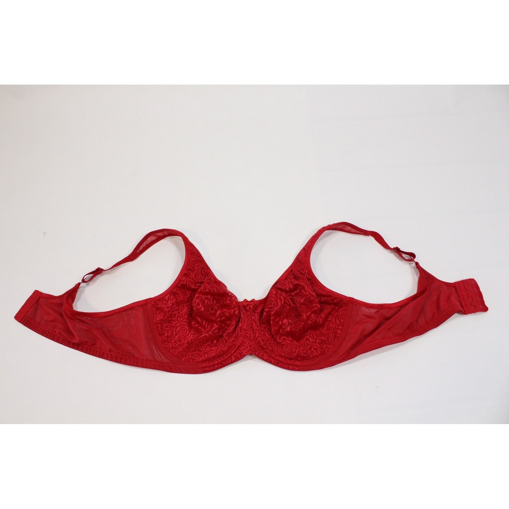 Breezies Red Floral Lace Unlined Underwire Bra UltimAir A260366 44B